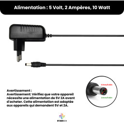 ALIMENTATION 5V 2A 5,5X2,5MM